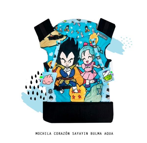 Mochila ergonómica bulma y vegeta aqua