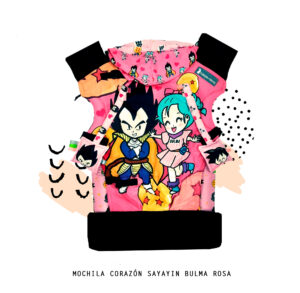 Mochila ergonómica ESTANDAR Bulma y Vegeta rosa stock