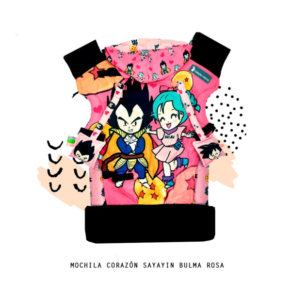 Mochila ergonómica bulma y vegeta rosa