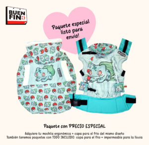 Mochila Bulbasaur estandar + capa stock