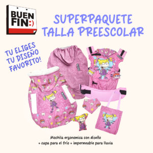 Superpaquete PREESCOLAR mochila diseño + capa e impermable