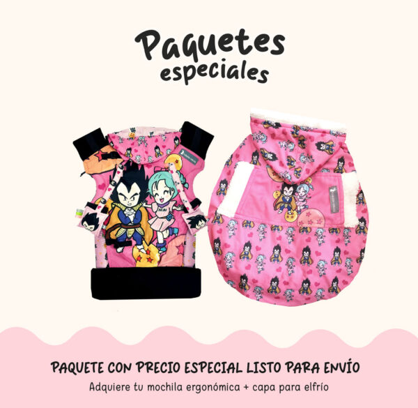 Paquete B ESTANDAR mochila Bulma rosa + capa STOCK