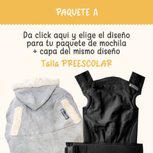 Paquete A PREESCOLAR mochila color liso + capa lisa