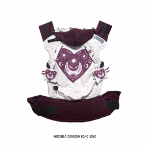 Mochila ergonómica ESTANDAR Corazón boho vino STOCK