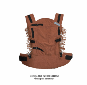 Mochila ergonómica baby pana café hebras