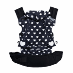 Mochila ergonómica baby corazones negro stock