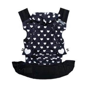 Mochila ergonómica baby corazones negro stock