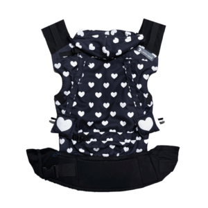 Mochila ergonómica baby corazones negro stock