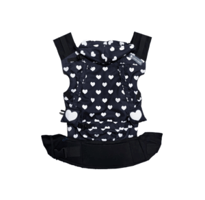 Mochila ergonómica corazones negro