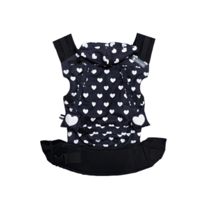 Mochila ergonómica corazones negro