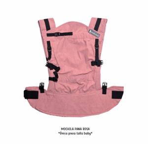 Mochila ergonómica pana rosa