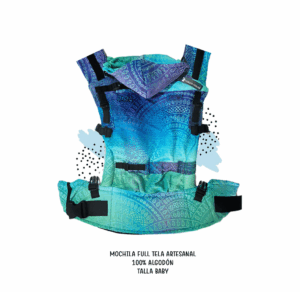 Mochila baby full artesanal celeste